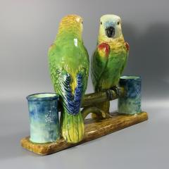 Rare Delphin Massier Parrots Figural Vase - 4584657