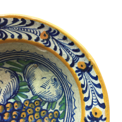 Rare Dutch Maiolica bowl with pomegranates and grapes early 17th century - 4643950