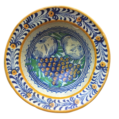 Rare Dutch Maiolica bowl with pomegranates and grapes early 17th century - 4644120