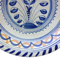 Rare Dutch Maiolica plate with tulip early 17th century - 4641049