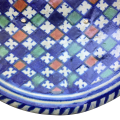 Rare Dutch maiolica plate with checkerboard motif early 17th century - 4641066