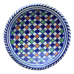 Rare Dutch maiolica plate with checkerboard motif early 17th century - 4642543