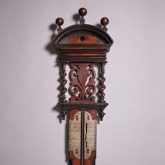 Rare Early 18th Century Queen Anne Walnut Stick Barometer Circa 1705 1710 - 3944886