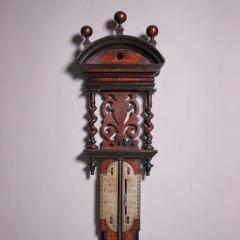 Rare Early 18th Century Queen Anne Walnut Stick Barometer Circa 1705 1710 - 3944888