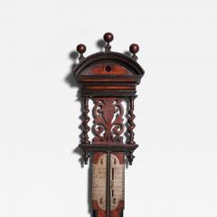 Rare Early 18th Century Queen Anne Walnut Stick Barometer Circa 1705 1710 - 3946037