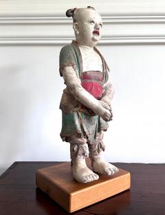 Rare Early Korean Buddhist Boy Attendant Figure Dongja Joseon Dyasty - 4121527