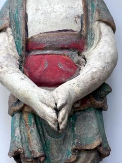 Rare Early Korean Buddhist Boy Attendant Figure Dongja Joseon Dyasty - 4121532