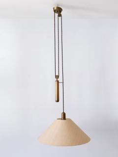 Rare Elegant Mid Century Modern Counterweight Brass Pendant Lamp Germany 1970s - 3200066