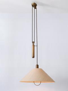 Rare Elegant Mid Century Modern Counterweight Brass Pendant Lamp Germany 1970s - 3200067