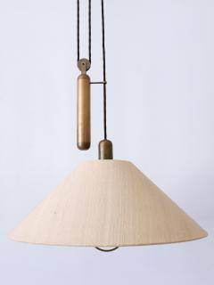 Rare Elegant Mid Century Modern Counterweight Brass Pendant Lamp Germany 1970s - 3200071