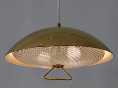 Rare Elegant Mid Century Modern Perforated Metal Pendant Lamp Germany 1950 - 4108075