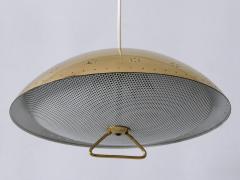 Rare Elegant Mid Century Modern Perforated Metal Pendant Lamp Germany 1950 - 4108076
