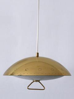 Rare Elegant Mid Century Modern Perforated Metal Pendant Lamp Germany 1950 - 4108077