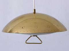 Rare Elegant Mid Century Modern Perforated Metal Pendant Lamp Germany 1950 - 4108087