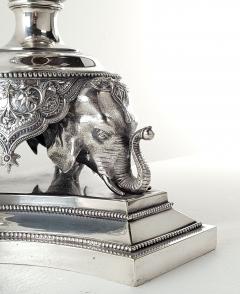 Rare English Victorian Silver Plated Garniture in the Indian Taste circa 1860 - 3680234