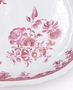 Rare Famille Rose Pink Oval Platter Chinese Export circa 1760 - 3163443