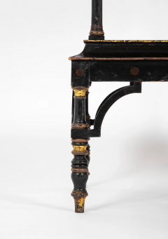 Rare Form Early 19th Century English Ebonized Gilded Etagere - 2915594