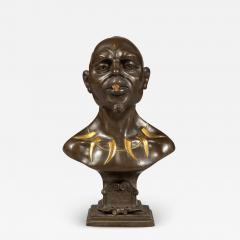 Rare French African Motif Patinated Bronze Cigar Lighter circa 1900 - 3720241