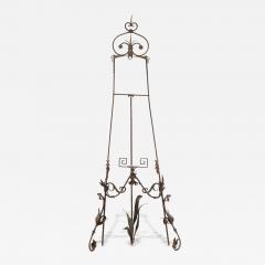 Rare French Art Nouveau Wrought Iron Adjustable Easel C 1900 - 4758436