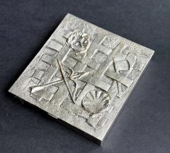 Rare French Line Vautrin Silvered Bronze Holopherne Box - 4636532