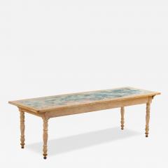 Rare French Painted Pine Farm Table 19th C  - 4730994