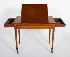 Rare George III Period Satinwood Ratchet Top Octagonal Leg Desk - 4479178