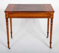 Rare George III Period Satinwood Ratchet Top Octagonal Leg Desk - 4479184