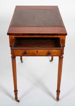 Rare George III Period Satinwood Ratchet Top Octagonal Leg Desk - 4479185