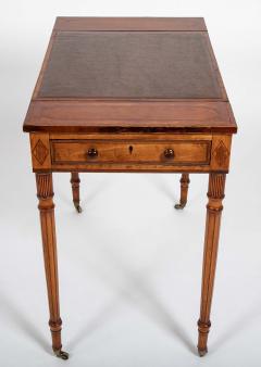 Rare George III Period Satinwood Ratchet Top Octagonal Leg Desk - 4479186