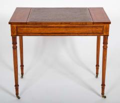 Rare George III Period Satinwood Ratchet Top Octagonal Leg Desk - 4479188