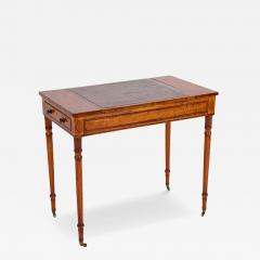 Rare George III Period Satinwood Ratchet Top Octagonal Leg Desk - 4483502