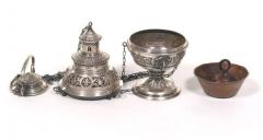 Rare German Silver Incense Burner Lamp by Wilh Rauscher Popes Court Jeweler - 1094917