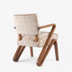 Rare Grasshopper Form Accent Chair in Hand Woven Silk Linen - 4421233