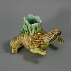 Rare Holdcroft Majolica Frog Toothpick Holder - 4422720