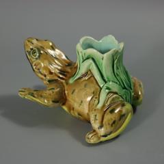 Rare Holdcroft Majolica Frog Toothpick Holder - 4422723