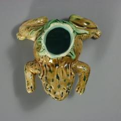 Rare Holdcroft Majolica Frog Toothpick Holder - 4422727