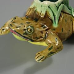 Rare Holdcroft Majolica Frog Toothpick Holder - 4422729
