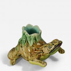 Rare Holdcroft Majolica Frog Toothpick Holder - 4426748