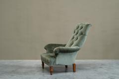 Rare Horrix Brothers Lounge Chair in Velvet The Netherlands Mid 19th Century - 4677217