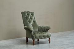 Rare Horrix Brothers Lounge Chair in Velvet The Netherlands Mid 19th Century - 4677219