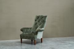 Rare Horrix Brothers Lounge Chair in Velvet The Netherlands Mid 19th Century - 4677226
