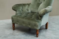 Rare Horrix Brothers Lounge Chair in Velvet The Netherlands Mid 19th Century - 4677228