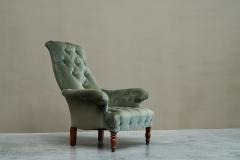 Rare Horrix Brothers Lounge Chair in Velvet The Netherlands Mid 19th Century - 4677281