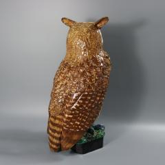 Rare Hugo Lonitz Majolica Eagle Owl Figure - 4780429