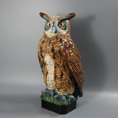 Rare Hugo Lonitz Majolica Eagle Owl Figure - 4780433