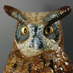 Rare Hugo Lonitz Majolica Eagle Owl Figure - 4780434