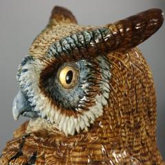 Rare Hugo Lonitz Majolica Eagle Owl Figure - 4780435