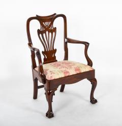 Rare Irish George II Armchair with Ball and Claw Feet and C Scroll Shaped Arms - 3077549
