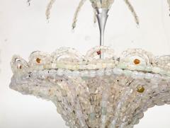 Rare Italian Art Deco Handblown Clear Beaded Chandelier - 3145573