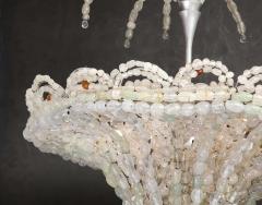 Rare Italian Art Deco Handblown Clear Beaded Chandelier - 3145575